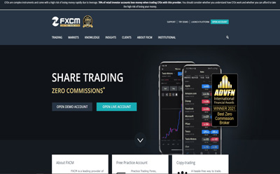 FXCM UK homepage overview